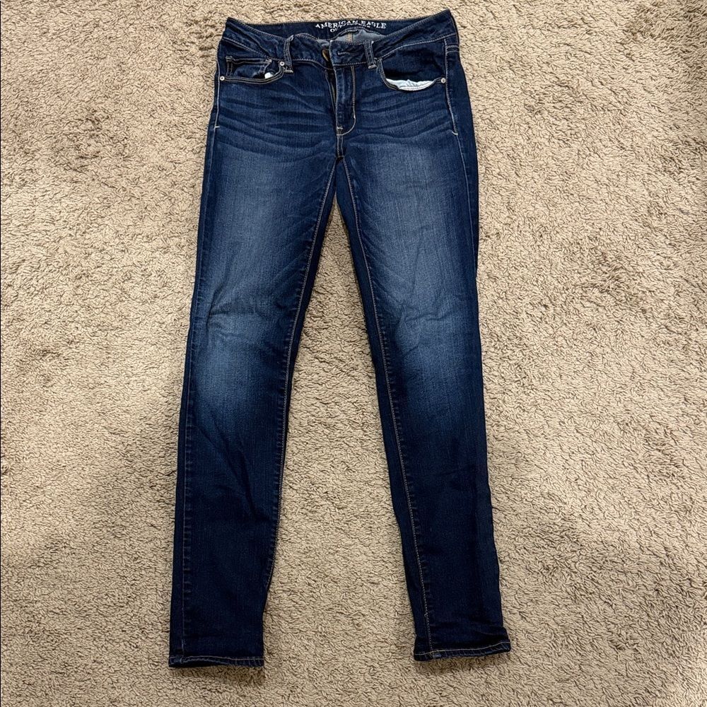 American Eagle Outfitters Women's Dark Blue Skinny Jeans